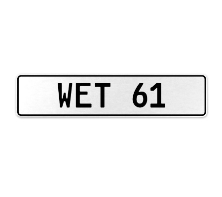 WET 61  - White Aluminum Street Sign Mancave Euro Plate Name Door Sign Wall Art