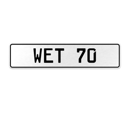 WET 70  - White Aluminum Street Sign Mancave Euro Plate Name Door Sign Wall Art
