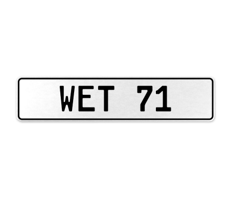 WET 71  - White Aluminum Street Sign Mancave Euro Plate Name Door Sign Wall Art