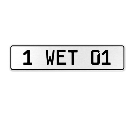 1 WET 01  - White Aluminum Street Sign Mancave Euro Plate Name Door Sign Wall