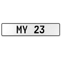 MY 23  - White Aluminum Street Sign Mancave Euro Plate Name Door Sign Wall Art