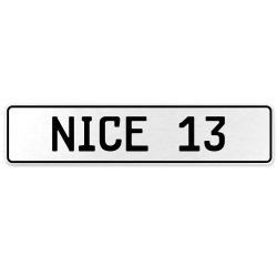 NICE 13  - White Aluminum Street Sign Mancave Euro Plate Name Door Sign Wall