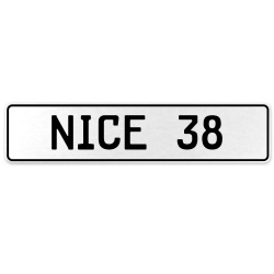 NICE 38  - White Aluminum Street Sign Mancave Euro Plate Name Door Sign Wall