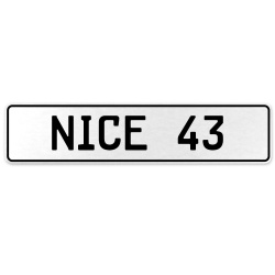 NICE 43  - White Aluminum Street Sign Mancave Euro Plate Name Door Sign Wall