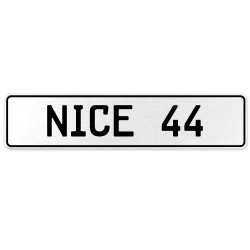 NICE 44  - White Aluminum Street Sign Mancave Euro Plate Name Door Sign Wall