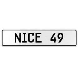 NICE 49  - White Aluminum Street Sign Mancave Euro Plate Name Door Sign Wall