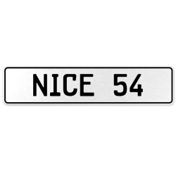 NICE 54  - White Aluminum Street Sign Mancave Euro Plate Name Door Sign Wall