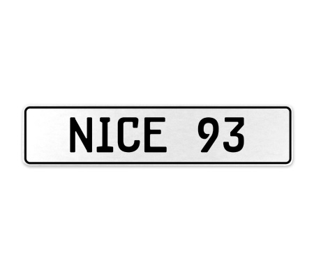 NICE 93  - White Aluminum Street Sign Mancave Euro Plate Name Door Sign Wall