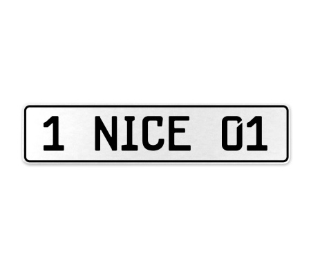 1 NICE 01  - White Aluminum Street Sign Mancave Euro Plate Name Door Sign Wall