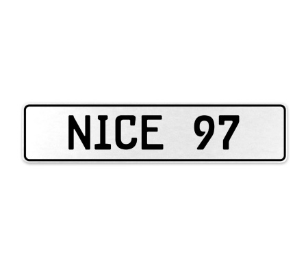 NICE 97  - White Aluminum Street Sign Mancave Euro Plate Name Door Sign Wall
