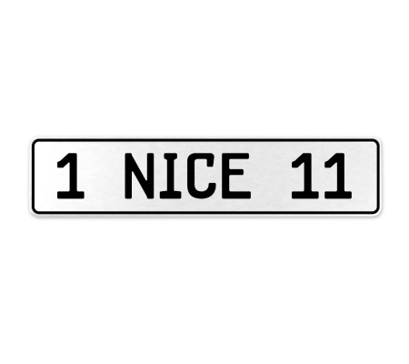 1 NICE 11  - White Aluminum Street Sign Mancave Euro Plate Name Door Sign Wall