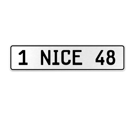1 NICE 48  - White Aluminum Street Sign Mancave Euro Plate Name Door Sign Wall