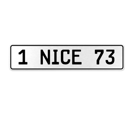 1 NICE 73  - White Aluminum Street Sign Mancave Euro Plate Name Door Sign Wall