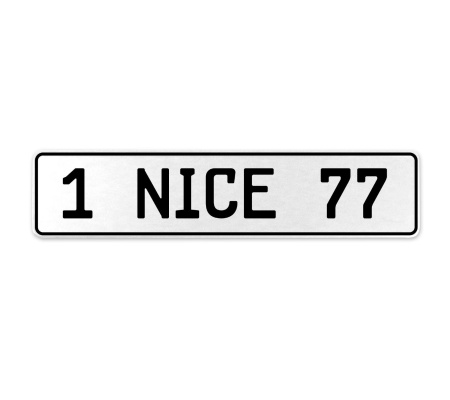1 NICE 77  - White Aluminum Street Sign Mancave Euro Plate Name Door Sign Wall