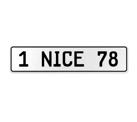 1 NICE 78  - White Aluminum Street Sign Mancave Euro Plate Name Door Sign Wall