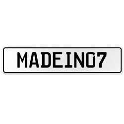 MADEIN07  - White Aluminum Street Sign Mancave Euro Plate Name Door Sign Wall
