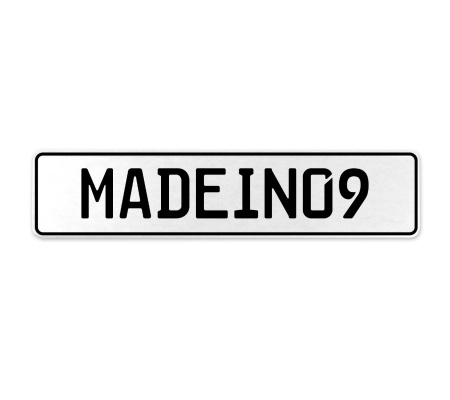 MADEIN09  - White Aluminum Street Sign Mancave Euro Plate Name Door Sign Wall
