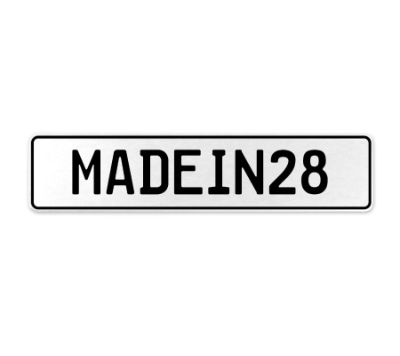 MADEIN28  - White Aluminum Street Sign Mancave Euro Plate Name Door Sign Wall