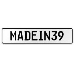 MADEIN39  - White Aluminum Street Sign Mancave Euro Plate Name Door Sign Wall