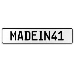 MADEIN41  - White Aluminum Street Sign Mancave Euro Plate Name Door Sign Wall