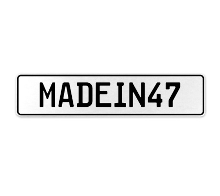 MADEIN47  - White Aluminum Street Sign Mancave Euro Plate Name Door Sign Wall
