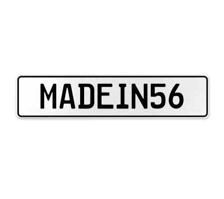 MADEIN56  - White Aluminum Street Sign Mancave Euro Plate Name Door Sign Wall