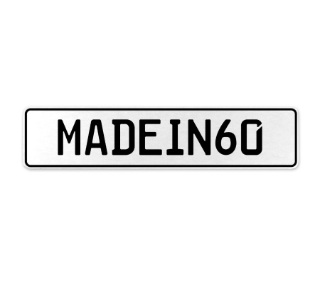 MADEIN60  - White Aluminum Street Sign Mancave Euro Plate Name Door Sign Wall