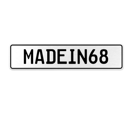 MADEIN68  - White Aluminum Street Sign Mancave Euro Plate Name Door Sign Wall