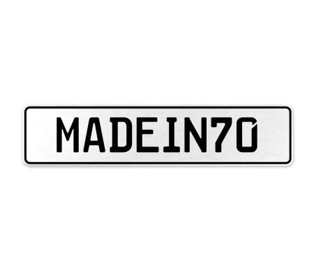 MADEIN70  - White Aluminum Street Sign Mancave Euro Plate Name Door Sign Wall