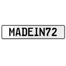 MADEIN72  - White Aluminum Street Sign Mancave Euro Plate Name Door Sign Wall