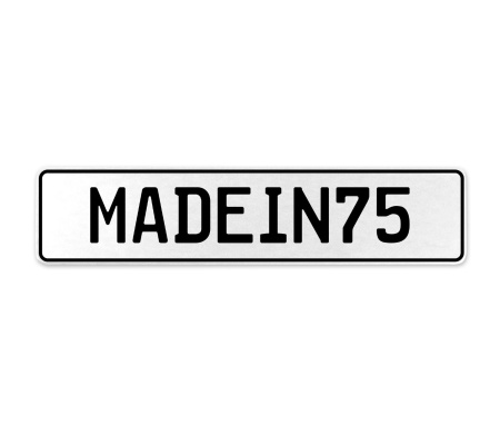 MADEIN75  - White Aluminum Street Sign Mancave Euro Plate Name Door Sign Wall
