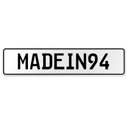 MADEIN94  - White Aluminum Street Sign Mancave Euro Plate Name Door Sign Wall