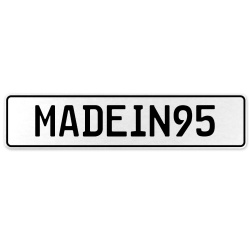 MADEIN95  - White Aluminum Street Sign Mancave Euro Plate Name Door Sign Wall