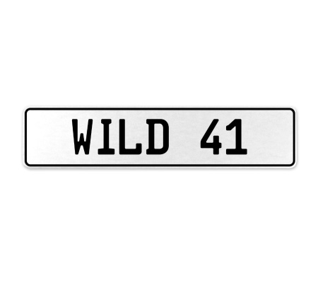 WILD 41  - White Aluminum Street Sign Mancave Euro Plate Name Door Sign Wall