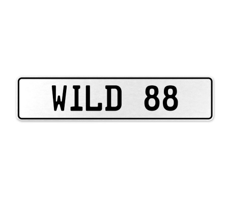 WILD 88  - White Aluminum Street Sign Mancave Euro Plate Name Door Sign Wall