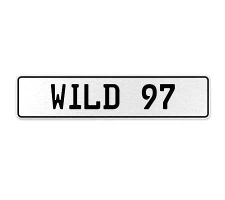 WILD 97  - White Aluminum Street Sign Mancave Euro Plate Name Door Sign Wall