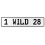 1 WILD 28  - White Aluminum Street Sign Mancave Euro Plate Name Door Sign Wall