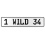 1 WILD 34  - White Aluminum Street Sign Mancave Euro Plate Name Door Sign Wall