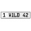 1 WILD 42  - White Aluminum Street Sign Mancave Euro Plate Name Door Sign Wall