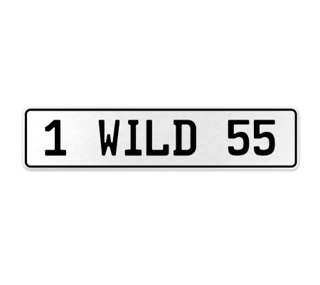 1 WILD 55  - White Aluminum Street Sign Mancave Euro Plate Name Door Sign Wall