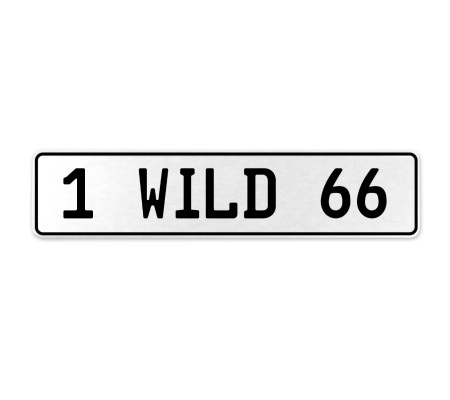 1 WILD 66  - White Aluminum Street Sign Mancave Euro Plate Name Door Sign Wall