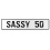 SASSY 50  - White Aluminum Street Sign Mancave Euro Plate Name Door Sign Wall