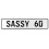 SASSY 60  - White Aluminum Street Sign Mancave Euro Plate Name Door Sign Wall