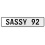 SASSY 92  - White Aluminum Street Sign Mancave Euro Plate Name Door Sign Wall