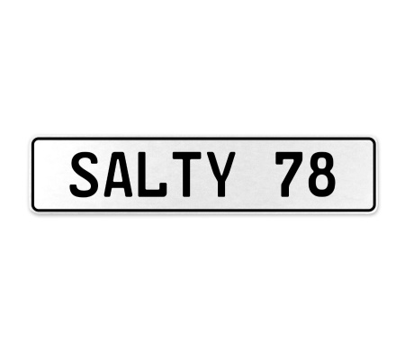 SALTY 78  - White Aluminum Street Sign Mancave Euro Plate Name Door Sign Wall