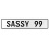 SASSY 99  - White Aluminum Street Sign Mancave Euro Plate Name Door Sign Wall