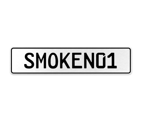 SMOKEN01  - White Aluminum Street Sign Mancave Euro Plate Name Door Sign Wall