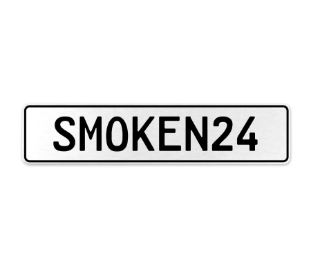 SMOKEN24  - White Aluminum Street Sign Mancave Euro Plate Name Door Sign Wall