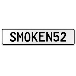 SMOKEN52  - White Aluminum Street Sign Mancave Euro Plate Name Door Sign Wall