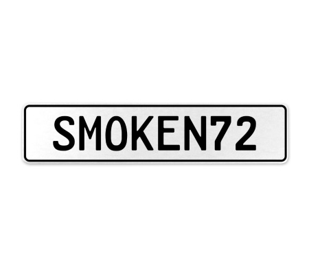 SMOKEN72  - White Aluminum Street Sign Mancave Euro Plate Name Door Sign Wall